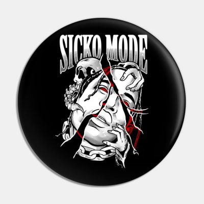 Sicko Mode B And W Pin Official Travis Scott Merch