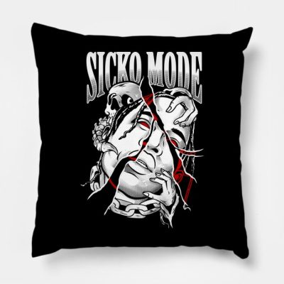 Sicko Mode B And W Throw Pillow Official Travis Scott Merch