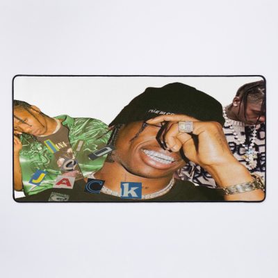 Travis Scott Collage Mouse Pad Official Cow Anime Merch
